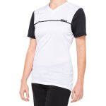 100% ridecamp maillot de v�lo a manches courtes pour dames, noir - blanc, taille l pour femmes