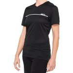 100% ridecamp maillot de v�lo a manches courtes pour dames, noir - blanc, taille m pour femmes