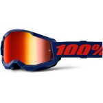 100% strata 2 essential chrome lunettes de motocross, rouge - bleu pour hommes