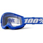 100% strata 2 essential lunettes de motocross, blanc - bleu pour hommes