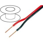 100m de cable de haut parleurs - 2x1mm2 ofc noir et rouge