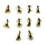 10x ttes de perles de nymphe, mouches laineuses coulantes, pche a la mouche humide, olive pour bar, ...