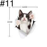 11� autocollant de voiture en pvc, 2 pi�ces / lot, joli chien chat, autocollants imperm�ables, style ...