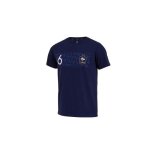 12 ans - t - shirt enfant - france - pogba n6 - bleu marine - manches courtes - 100% coton