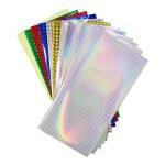 12 autocollants d'app�ts 20x10cm, couleur mixte, laser, ecailles de poisson, film de colle, peau de poisson, ...