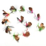 12 pi�ces / ensemble papillon insectes style mouche p�che leurres saumon mouches truite unique sec mouche ...
