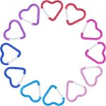12 pices porte - cls en forme de coeur mini petit mousqueton - 5 cm aluminium durable a libration ...