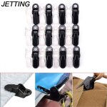 12 pi�ces tente camping serrer outil de survie 2 couleurs auvent pince r�utilisable b�che clips attacher ...