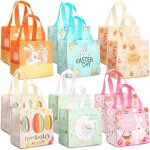 12pcs sacs de chasse aux ?ufs de pques avec poignes, sacs de friandises de pques, sacs de pques non ...
