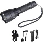 1300 lumens tactical military torch, powerful rechargeable led torch with bracket 1 mode hunting lamp ... 1300 lumens tactical military torch, powerful rechargeable led torch with bracket 1 mode hunting lamp ...