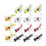 15 pices poppers de pche a la mouche, leurres de pche topwater bass popper mouches pour bar truite ...