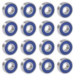 16 roulements a billes abec 9 en acier chrome pour skateboard et patins a roulettes