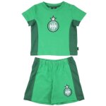 18 mois - t - shirt + short - as saint etienne - bb garon - vert - manches courtes - coton