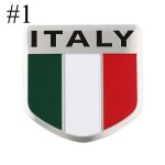 1� autocollant 3d en alliage d'aluminium, etiquette de voiture, drapeau national