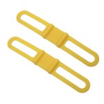 1pair jaune - bracelet en silicone bande de fixation elastique cravate corde bicicleta lampe torche bandages ...