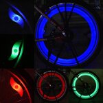 1pc rouge bleu vert arc - en - ciel v�lo v�lo lampe led pneu pneu valve bouchons roue rayons cyclisme ...