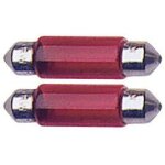 2 ampoules navettes - 12v / 10w - t11x35 - rouge - c5w