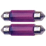 2 ampoules navettes - 12v / 10w - t11x35 - violette - c5w