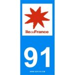 2 autocollants region departement 91