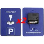 2 disques de stationnement automatique avec horloge / zone bleue - parkscheibe