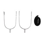 2 eperons d'quitation lisses et solides en acier inoxydable + 1 sangle