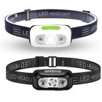 2 pack 5 modes corps capteur de mouvement phare mini usb rechargeable lampe frontale camping lampe de ...