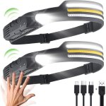 2 pcs lampes frontales lampe frontale rechargeable led ultra puissante lampe frontale course a pieds ...
