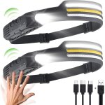 2 pcs lampes frontales lampe frontale rechargeable led ultra puissante lampe frontale course a pieds ...