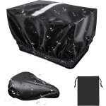 2 pices ensemble housse de pluie pour panier et selle de vlo, etanche avec sac de rangement pour types ...