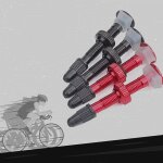 2 pi�ces / ensemble v�lo pneu air valve v�lo tubeless roue valve kit cuivre noyau alliage tige caoutchouc ...