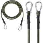 2 pieces heavy duty elastic cord, 47 inch elastic bungee rope, carabiner tool lanyard, elastic straps ...