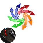 2 pices lampe de scurit et d'avertissement rflchissant roue de bicyclette a parl rflecteur flche ...