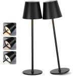 2 pices lampe de table led sans fil, 3 temprature de couleur, intensit variable, lampe de chevet tactile ...
