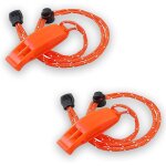 2 pices sifflet de secours avec cordon, sifflet securit randonne, sifflet d'urgence de survie pour ...