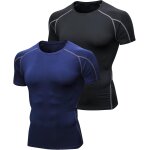 2 pices tee shirt compression homme maillot running baselayer manches courtes