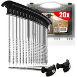 20 x steel tent pegs � heavy duty ground pegs with thread in the transport box, for camping and outdoors ...