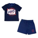 24 mois - ensemble t - shirt short b�b� - paris saint germain - psg - bleu - coton - officiel