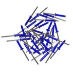 250 rivets bleus eclates 4x20 bleus