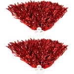 2pcs 50g 11. 8 ' cheerleading pom - pom rouge girl anneau pom poms sports party accessoires danse balle ...