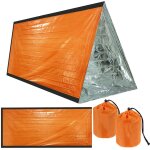2pcs couverture de survie reutilisable sac de couchage de survie pour le camping en plein air et la impermabl ...