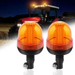 2pcs gyrophare led 60led stroboscopique d'avertissement e9 pour camion, tracteur, caravane - orange.