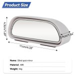 2pcs white r�troviseur lat�ral convexe a angle large 360 degr�s, 2 pi�ces, miroir de voiture a fixer ...