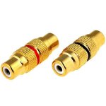 2x adaptateurs rca femelle / femelle dores