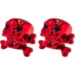 2x bouchon de valve capuchon forme t�te croix os skull plastique schrader pneu v�lo moto auto voiture ...