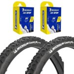 2x pneu vélo vtt michelin country cross 26 x 1. 95 (47 - 559) noir avec chambre a air c4 schrader airstop ... 2x pneu vélo vtt michelin country cross 26 x 1. 95 (47 - 559) noir avec chambre a air c4 schrader airstop ...
