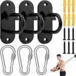 3 pcs ancrages muraux pour bande de r�sistance, noir suspension d'ancrage pour la musculation, le fitness, ...