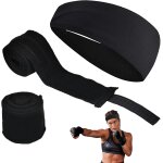 3 pices noir gants de boxe kit, 5m elastique bandages de boxe arec bandeaux de sport, stabilit bandes ...