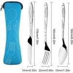 3 pi�ces sacs couverts rangement couverts transportables acier inoxydable couteau fourchette cuill�res ...