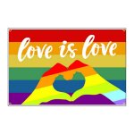 4 holes in 4 corners 90 x 150cm drapeaux arc - en - ciel en polyester, gay pride, love is lo wins, 90x150cm ...
