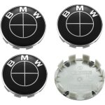 4 logo bmw plein noir 68mm centre de roue cache moyeu jante embl�me jantes insigne